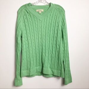 𝅺CABELAS VNeck Ribbed Sweater Green Large